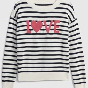 Gap Girl Stripe Love Sweater Breton Stripe Sz XL